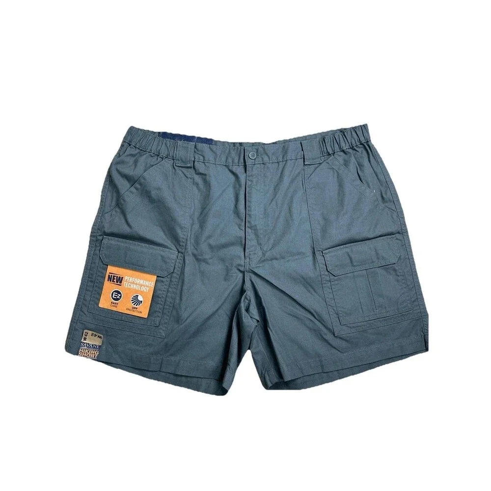 NWT SAVANE MENS Size 42 BALSAM GREEN HIKING‎ CARGO SHORTS UPF PROTECTION